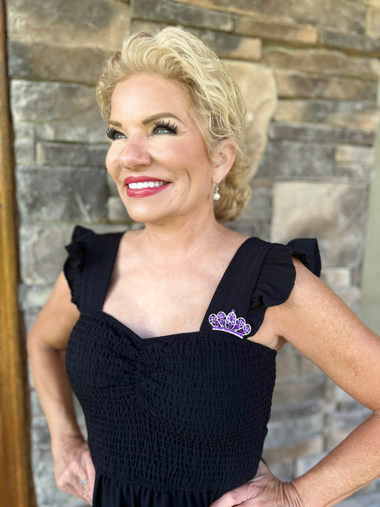 Ruth Purple Crown | Magnetic Brooch Pin