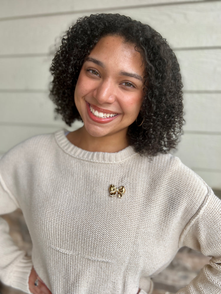 Petite Gold Bow | Magnetic Brooch Pin