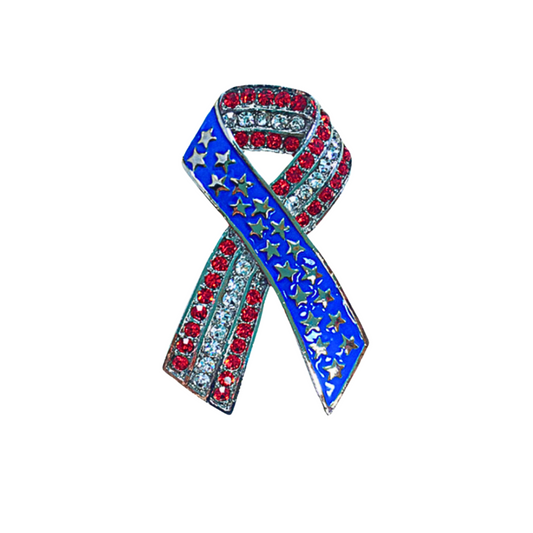 America Awareness Ribbon | Magnetic Brooch Pin