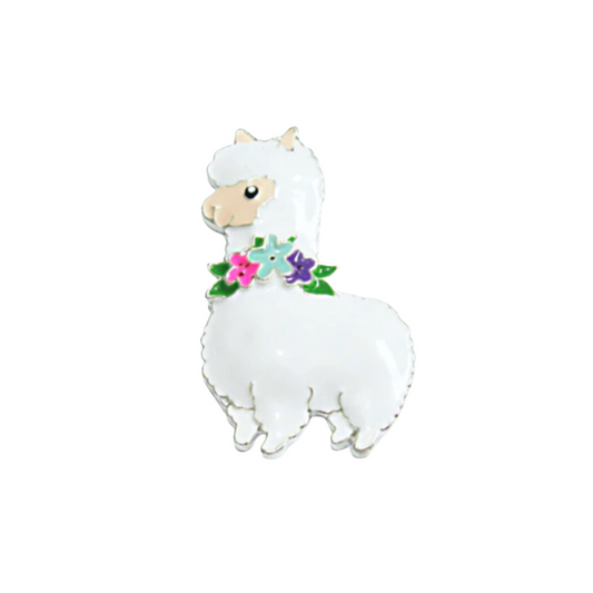 Flower Llama | Magnetic Brooch Pin