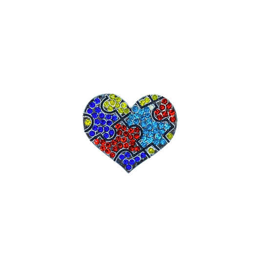 Autism Puzzle Heart | Magnetic Brooch Pin