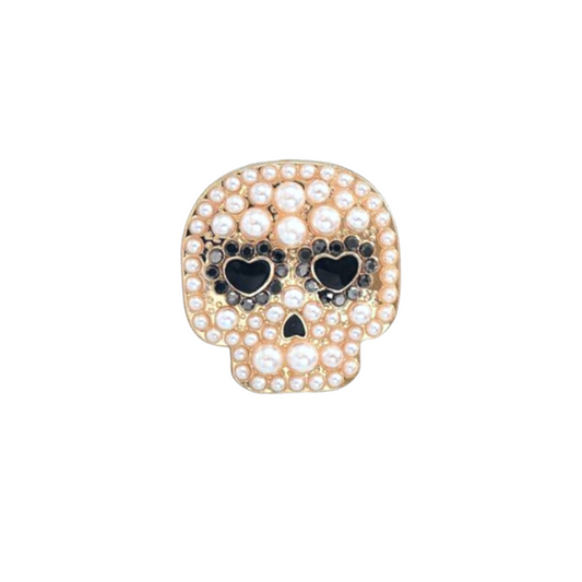Pearl Skull | Magnetic Brooch Pin