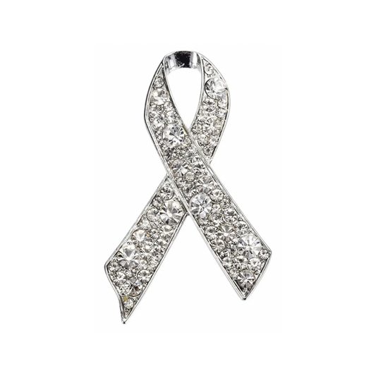 Silver Awareness Ribbon | Magnetic Brooch Pin