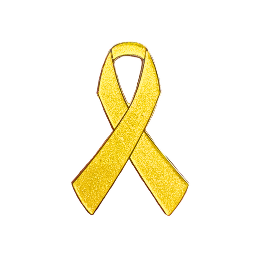 Yellow Awareness Ribbon | Magnetic Brooch Pin