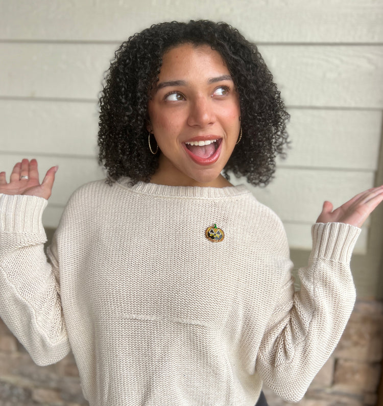 Bling Jack-O-Lantern | Magnetic Brooch Pin