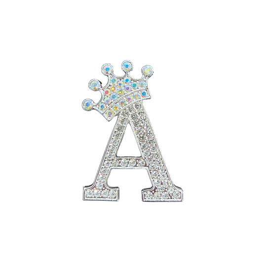 Crown Silver Letters | Magnetic Brooch Pin