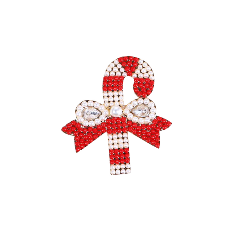 Red & White Candy Cane | Magnetic Brooch Pin