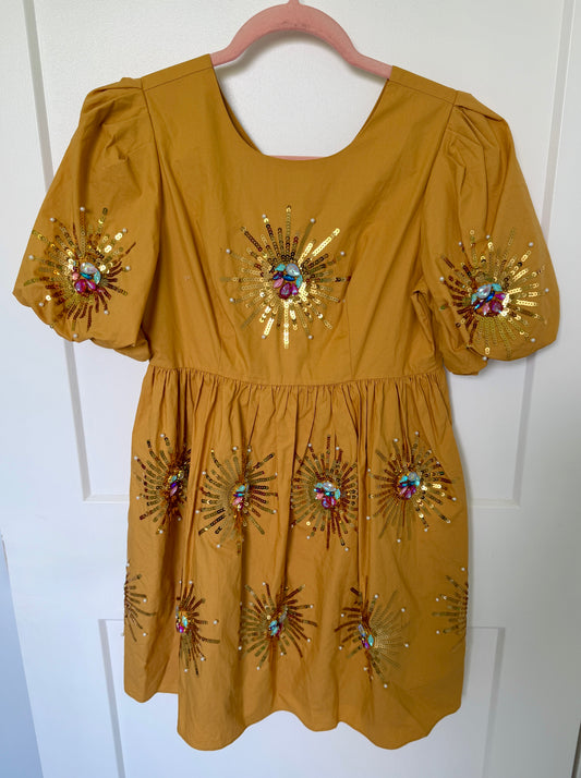 QOS Yellow Sparkle Dress
