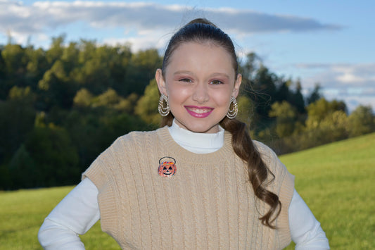 Trick-or-Treat Pumpkin | Magnetic Brooch Pin