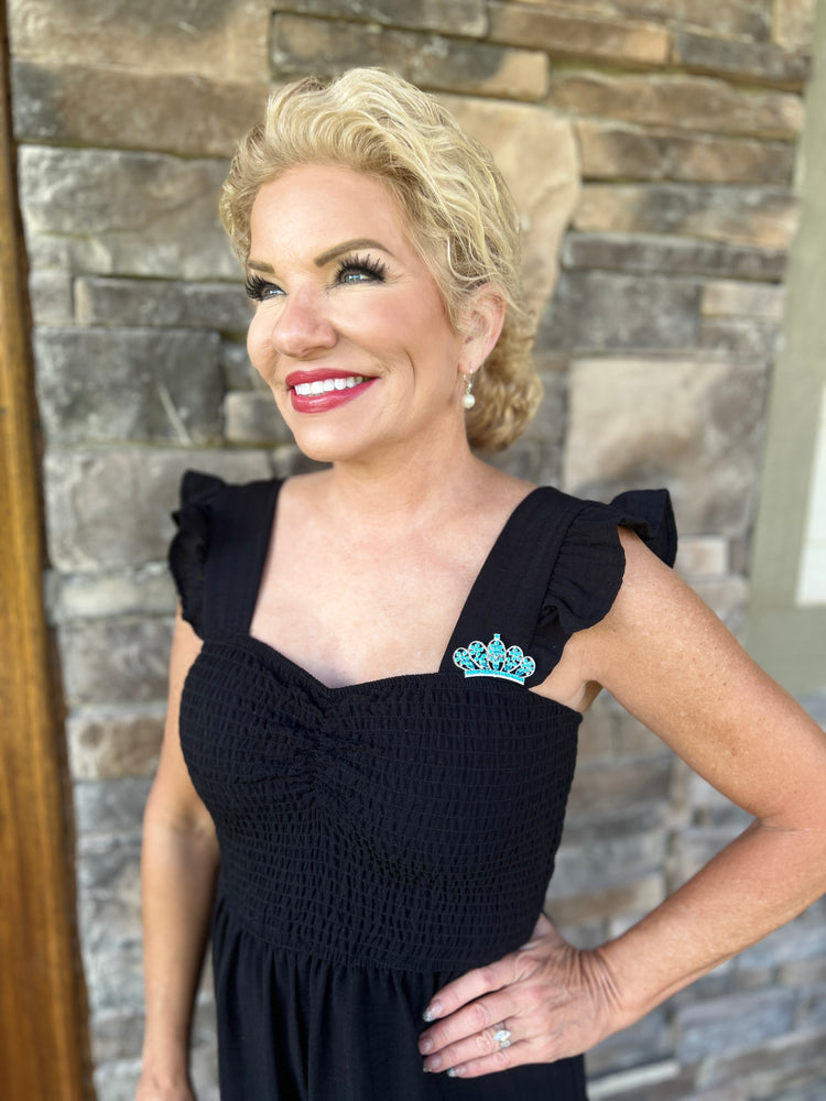 Ruth Teal Crown | Magnetic Brooch Pin