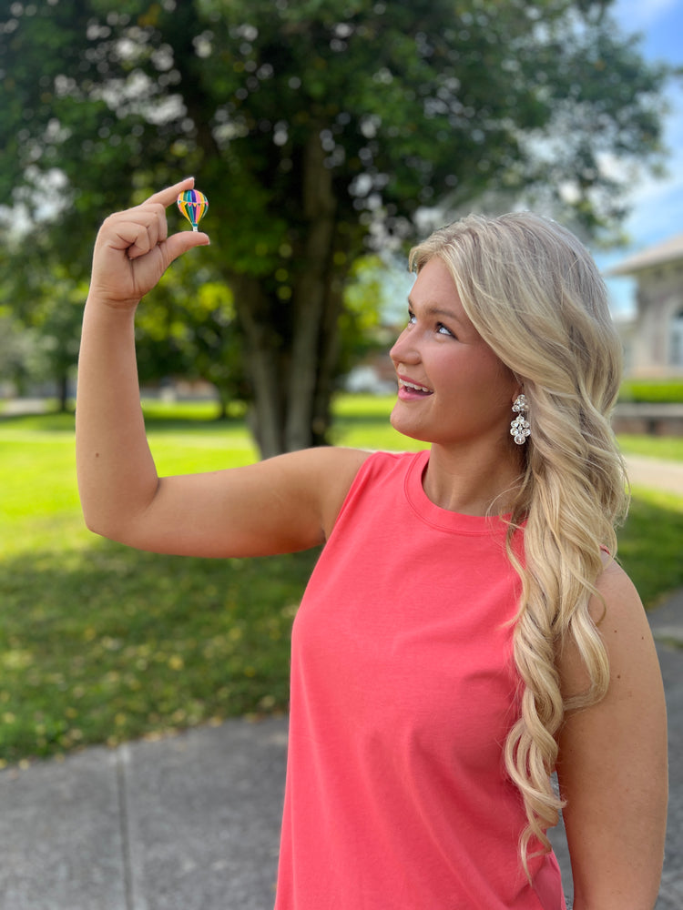 Rainbow Hot Air Balloon | Magnetic Brooch Pin