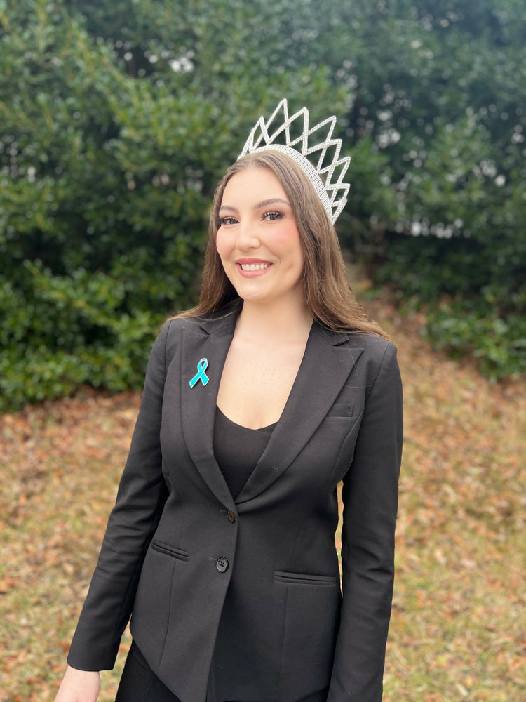 Teal Awareness Ribbon | Magnetic Brooch Pin