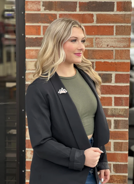 Priscilla Silver Crown | Magnetic Brooch Pin