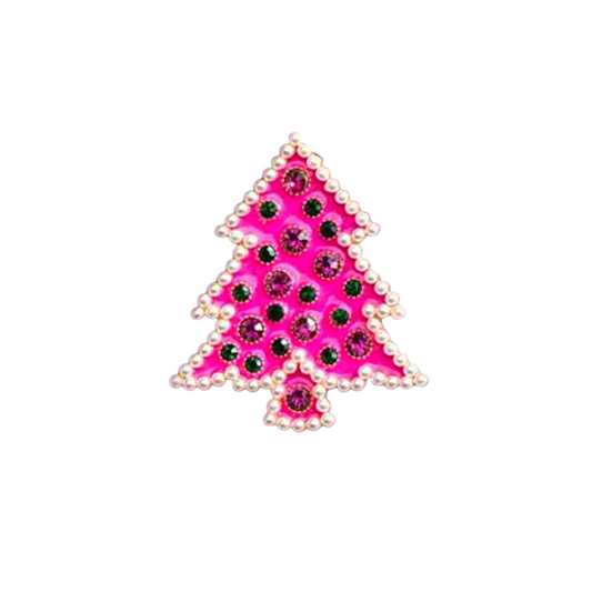 Hot Pink Christmas Tree | Magnetic Brooch Pin