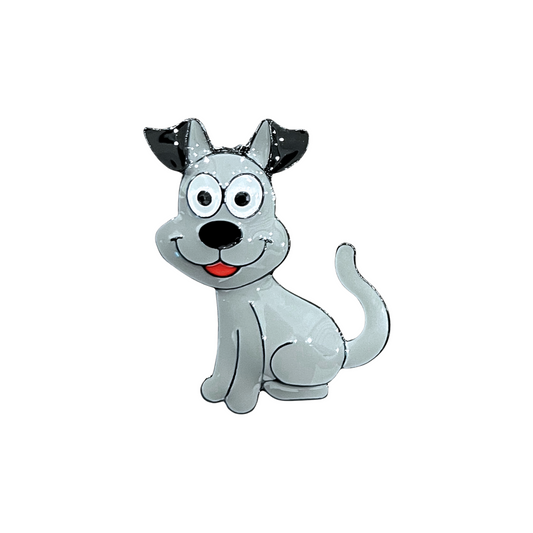 Gray Dog | Magnetic Brooch Pin