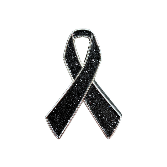 Black Awareness Ribbon | Magnetic Brooch Pin