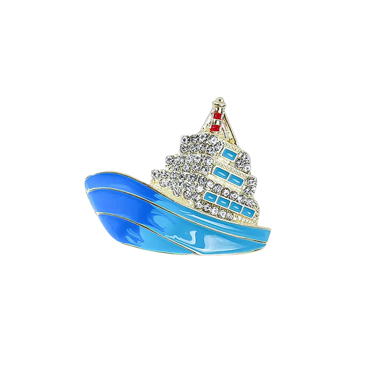 Blue Tug Boat | Magnetic Brooch Pin