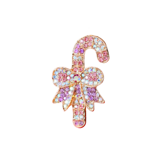 Sparkly Candy Cane | Magnetic Brooch Pin