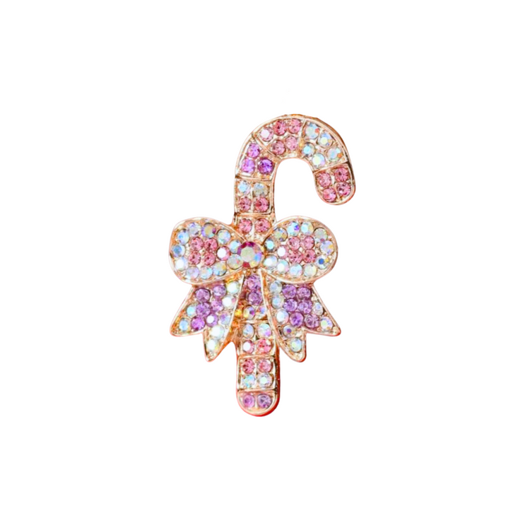 Sparkly Candy Cane | Magnetic Brooch Pin