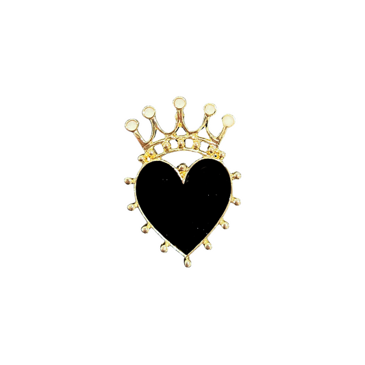 Black Heart Crown | Magnetic Brooch Pin