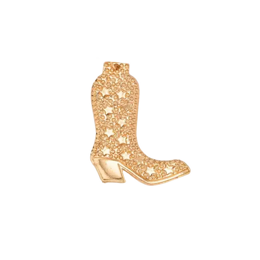 Gold Cowgirl Boot | Magnetic Brooch Pin