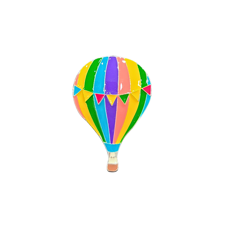 Rainbow Hot Air Balloon | Magnetic Brooch Pin