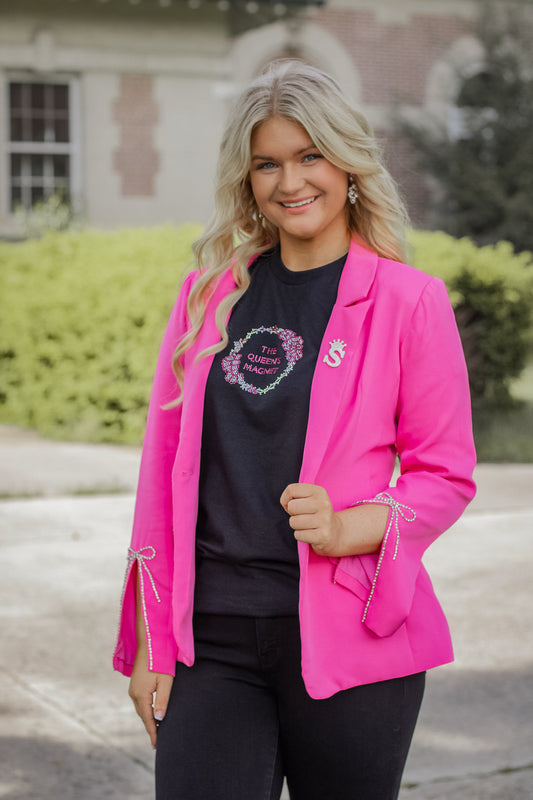 Crown Silver Letters | Magnetic Brooch Pin