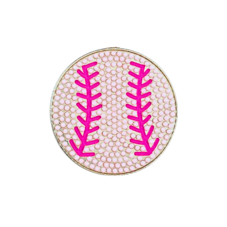 Pink Baseball | Magnetic Brooch Pin