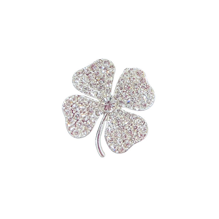 Silver Clover | Magnetic Brooch Pin