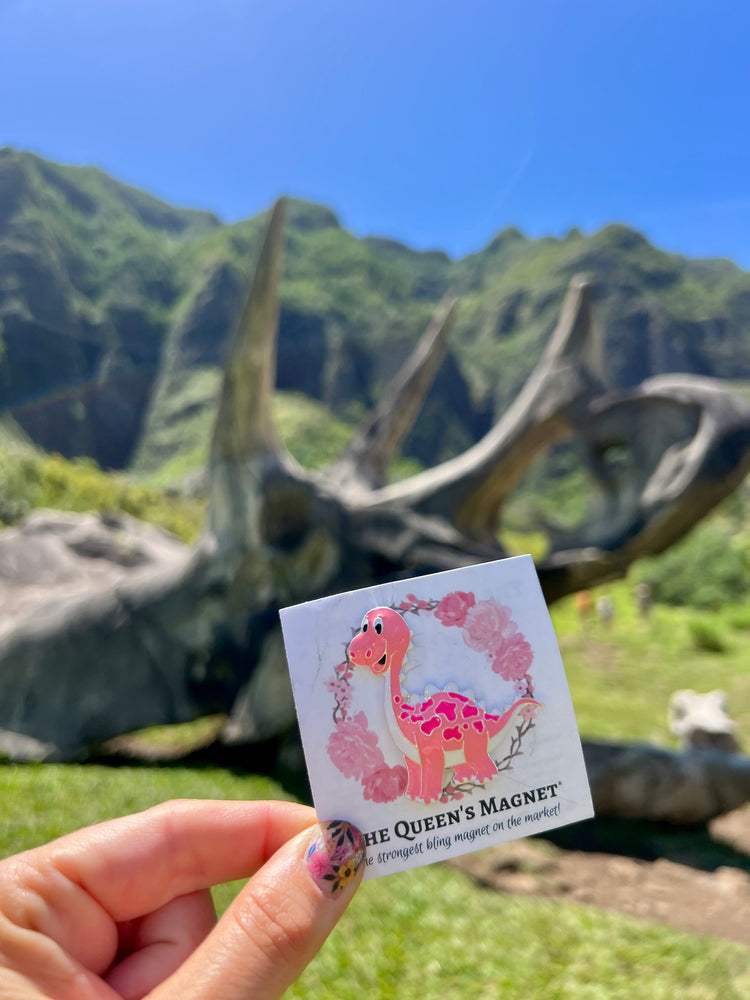 Friendly Pink Dinosaur | Magnetic Brooch Pin