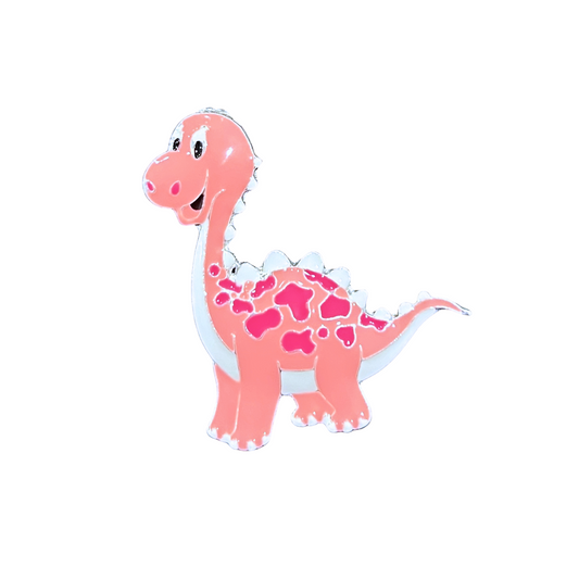 Friendly Pink Dinosaur | Magnetic Brooch Pin