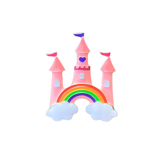 Pink Rainbow Castle | Magnetic Brooch Pin