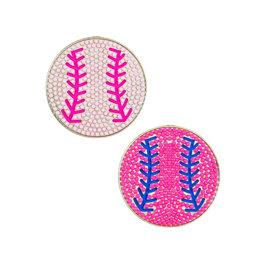 Pink Baseball | Magnetic Brooch Pin