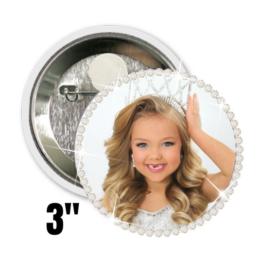 Royal Rhinestone 3" Custom Magnetic Button