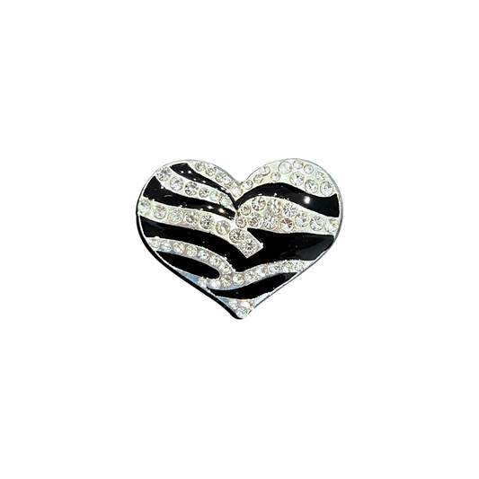 Zebra Heart | Magnetic Brooch Pin