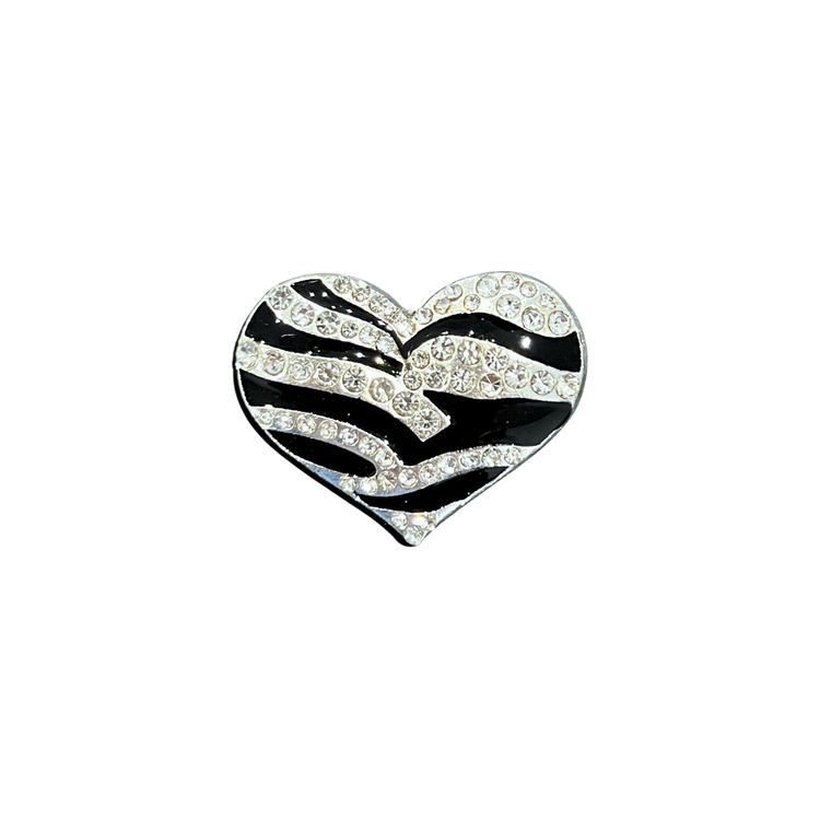 Zebra Heart | Magnetic Brooch Pin