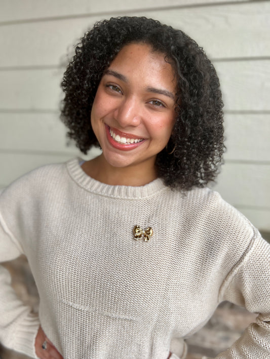 Petite Gold Bow | Magnetic Brooch Pin