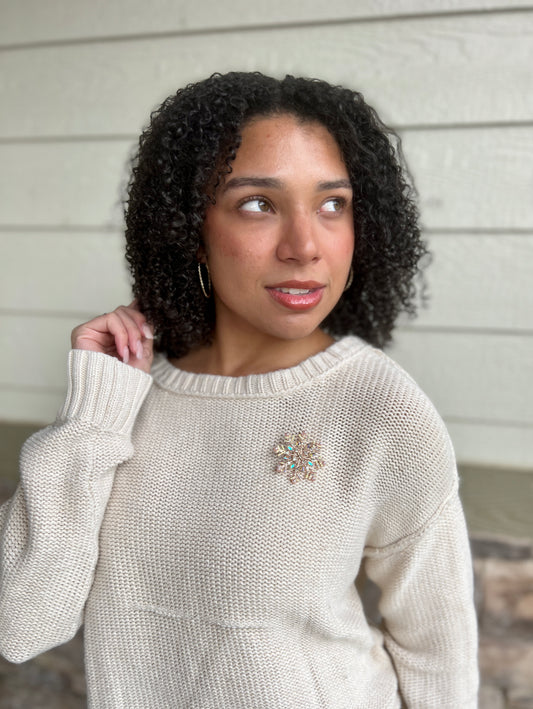Pink Snowflake | Magnetic Brooch Pin