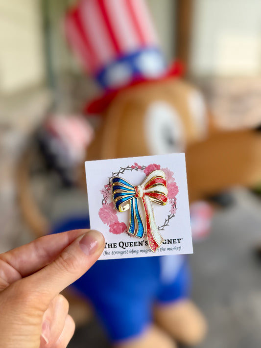 Old Glory Bow | Magnetic Brooch Pin