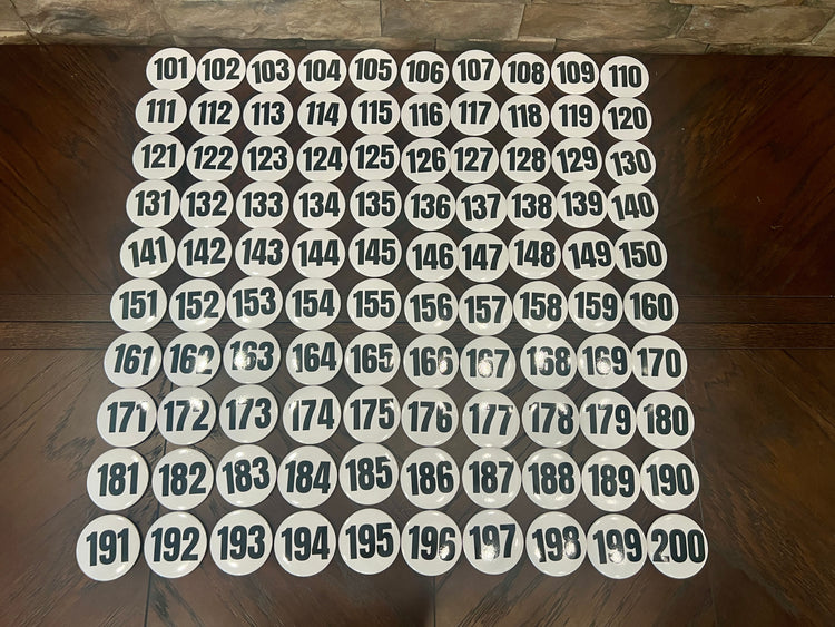 101-200 Contestant Number Buttons