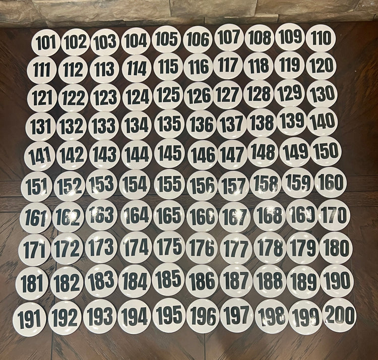 101-200 Contestant Number Buttons