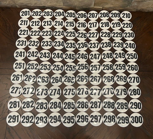 201-300 Contestant Number Buttons