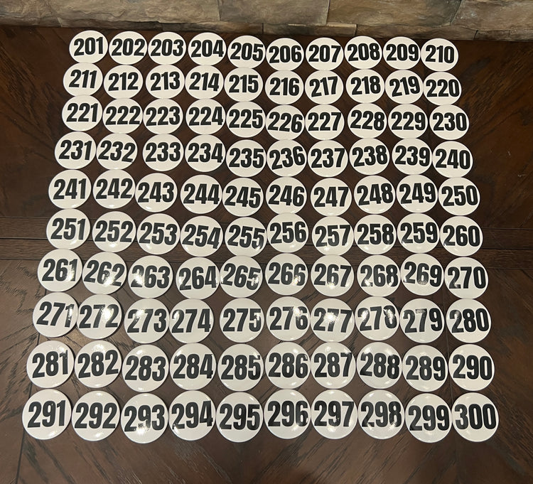 201-300 Contestant Number Buttons