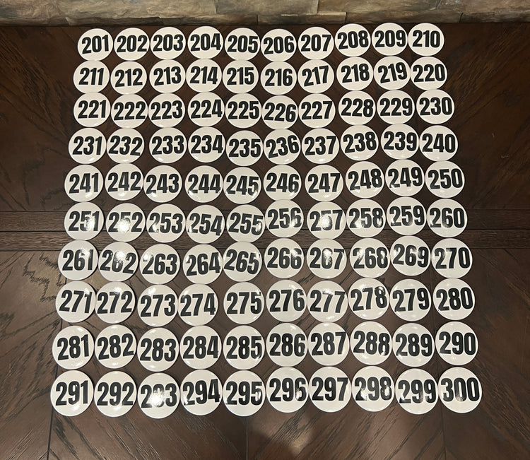 201-300 Contestant Number Buttons