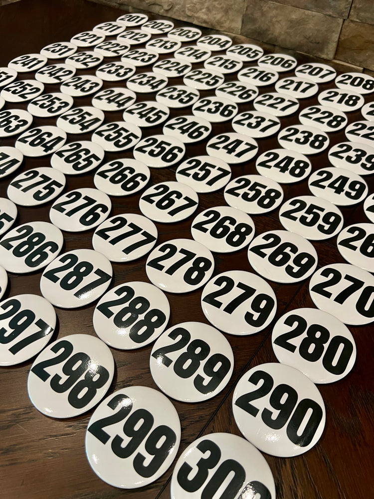 201-300 Contestant Number Buttons