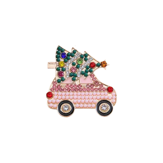 Pink Christmas Tree Car