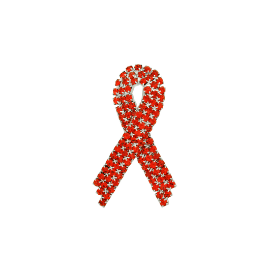 Petite Red Awareness Ribbon | Magnetic Brooch Pin